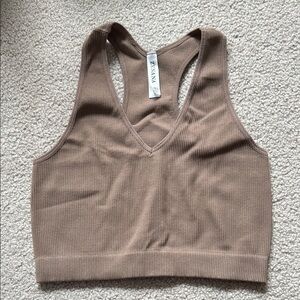 Zenana Outfitters Tan Ribbed Tank Top